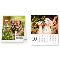 Kalendarz 2024 biurkowy Mini Pieski miesięczny