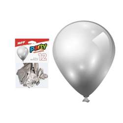 Balon dmuchany metal srebrny 26cm 12szt