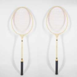 Badminton drewniany 65,5 cm w siatce - 1