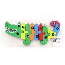 Puzzle drewniane - krokodylek - 1