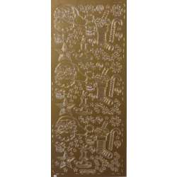 Stiker ażurowy 10x23cm złoty