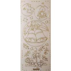 Stiker ażurowy 10x23cm transparentny złoty