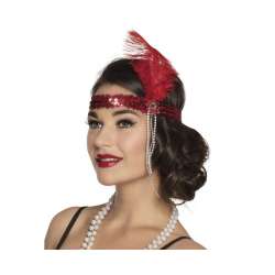 Opaska retro czerwona