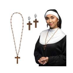 Zestaw Zakonnica naszyjnik i kolczyki