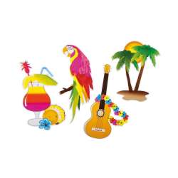 Dekoracja na ścianę Hawajskie Party 4szt 73cm