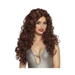 Peruka Veronica kręcone brązowe loki