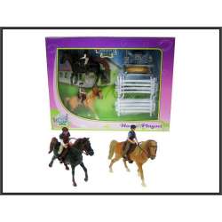 Zestaw koni z jeźdźcami i akcesoriami w pudełku 37x28x5c (640072) - 2