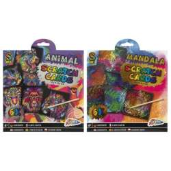 Kreatywna zdrapywanka 6 obrazków Zwierzęta Mandale 2wz, mix cena za 1 szt (220016) - 1