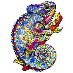Puzzle 195 drewniane Kameleon
