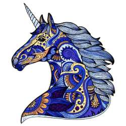 Puzzle 185 drewniane Jednorożec