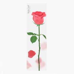 Kartki samoprzylepne pion - róża czerwona - 1