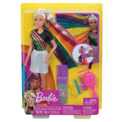 Barbie Lalka błyszczące tęczowe włosy FXN96 MATTEL (FXN96 430538) - 1
