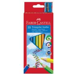 Kredki Jumbo trójkątne 10 kol + temp FABER CASTELL (FC116510) - 1