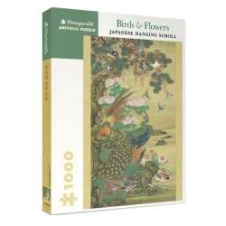 Puzzle 1000 Ptaki i kwiaty, Paw przy drzewie