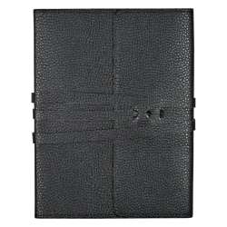 Notatnik wiązany ze sztucznej skóry czarny