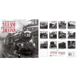 Kalendarz 2026 ścienny kwadrat Parowozy