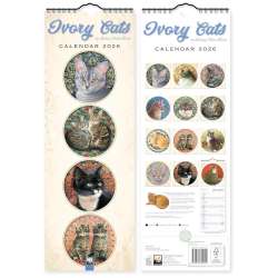 Kalendarz 2026 ścienny paskowy Ivory Cats
