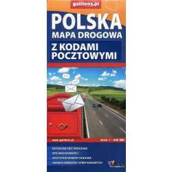 Polska mapa drogowa z kodami pocztowymi 1:650 000 - 1