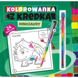 Kolorowanka z kredką. Dinozaury