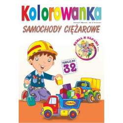 Kolorowanka. Samochody ciężarowe z naklejkami