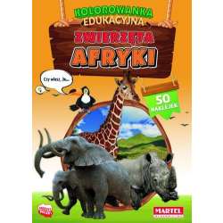 Zwierzęta Afryki z naklejkami. Kolorowanka edu. - 1