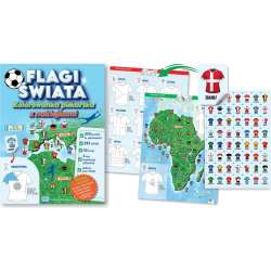 Flagi świata. Kolorowanka piłkarska z naklejkami
