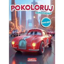 Kolorowanka Pokoloruj samochody z naklejkami