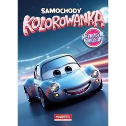 Kolorowanka. Samochody z naklejkami metalicznymi