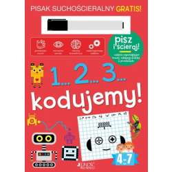 Książka z pisakiem suchościeralnym 1...2...3... kodujemy! Wydawnictwo Jedność (9788381449618) - 1