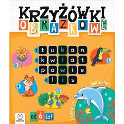 Krzyżówki obrazkowe z wesołym delfinkiem. Od 6 lat