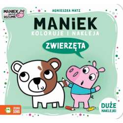 Maniek koloruje i nakleja. Zwierzęta