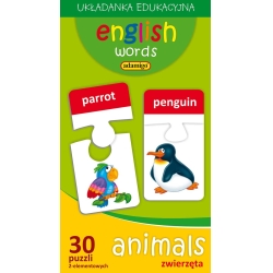 ADAMIGO ZWIERZĘTA-ANIMALS PUZZLE DYDAKTYCZNE JĘZ.ANGIELS (6113) - 1