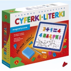 'ALEXANDER' TABLICA +LITERKI I CYFERKI MAGNETYCZNE Z KSIŻECZKĄ WZORÓW -pudełko (0420) - 1