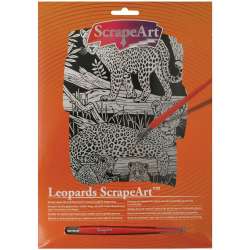 Zdrapywanka Leopardy z rysikiem, 25x18cm - 1