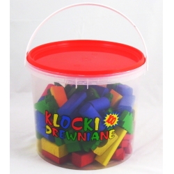 KLOCKI DREWN KOLOR 100el W WIADERKU DUŻYM - 6