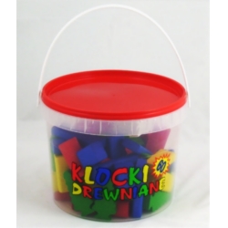 KLOCKI DREWN KOLOR 60el. W WIADERKU MAŁYM - 4