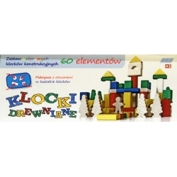 KLOCKI DREWN KOLOR 60el. W WIADERKU MAŁYM - 3