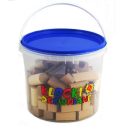 KLOCKI DREWN NATURALNE 100el W WIADERKU DUŻYM - 5