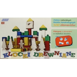 KLOCKI DREWN NATURALNE 100el W WIADERKU DUŻYM - 3