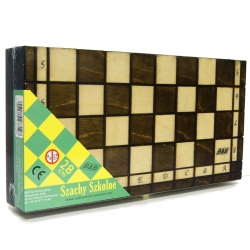 SZACHY DREWNIANE SZKOLNE 28x28cm - POLA NADRUKOWANE - 4