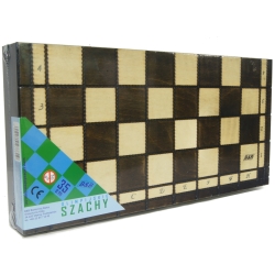 SZACHY DREWNIANE XL 35x35cm OLIMPIJSKIE LAKIEROWANE POLA (B&B SZACHY 350) - 2