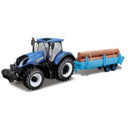 Bburago 1:32 Traktor z balami drewna New Holland - 1