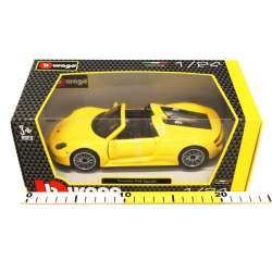 Bburago 1:24 Porsche 918 Spyder -żółty (GXP-623156) - 2