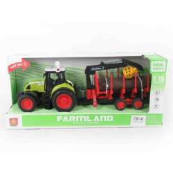 Traktor z maszyną roln, 3 przyciski dźwięk, światło 1:16 - 1