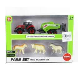 Traktorek z przyczepąi ze zwierzętamia w pudełku 21x15cm - 1