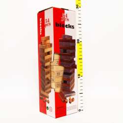 Wieża drewniana -gra zręczn. naturalna z cyframi 29cm - 3