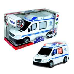 Ambulans Policja ze światłami 3D na bat. w pudełku 21cm - 1