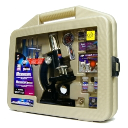 MIKROSKOP 100x 600x 1200x W WALIZCE Z AKCESORIAMI 48el. - 1