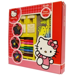 PIECZĄTKI W PUDEŁKU HELLO KITTY -5 PIECZ, 8 FLAMAS, ZMYW (043-12803) - 1
