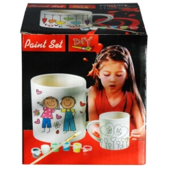 CERAMICZNY KUBEK DO POMALOWANIA -6 KOLORÓW w pudełku - 2